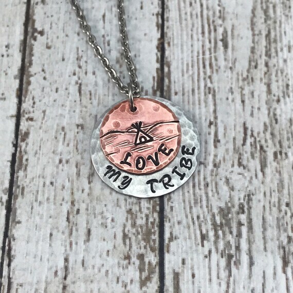 Love My Tribe Necklace With Teepee Friendship Sisterhood Sisters Family Etsy Canada
