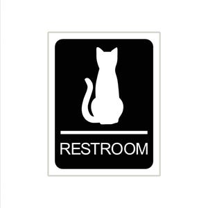 Cat box Restroom Sign 3d printed plastic sign for Kitty's door