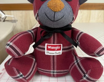 Bear, Custom Memory Keepsake Made from Loved One's Clothing, Handmade