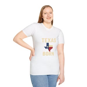 Texas Born Unisex Softstyle T-Shirt, Casual Tee, Gift for Texans, State Pride Apparel, Birthday Gift, Summer Fashion