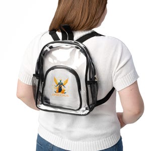Backpack, Ophiuchus Mythological Zodiac Art 13th Sign Graphic Apparel & Print - Clear Stadium Bag, Transparent Backpack, Concert Bag, School
