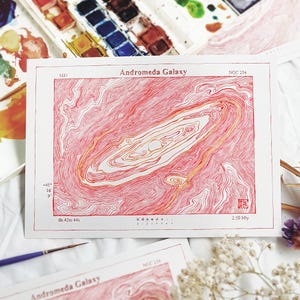 Andromeda Galaxy Print - Light Version - Space Art Print - Galaxy Art - Astronomie Druck - A4 & A5 Print