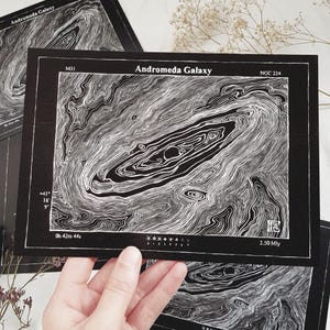 Andromeda Galaxy Print - Dunkle Version - Space Art Print - Nebula Art - Astronomie Print - A4 & A5 Print
