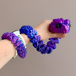 3D Printed Flexi Snake: 59cm Articulated Fidget Toy, Chameleon Color