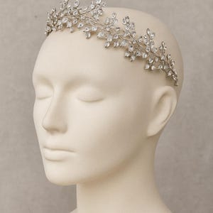 Gold Bridal Tiara – Swarovski & Cubic Zirconia Crystal Headpiece – Flexible Elegant Wedding Crown