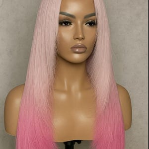 Pastel Pink Ombré Human Hair Wig: HD Lace Front, Pre-Plucked