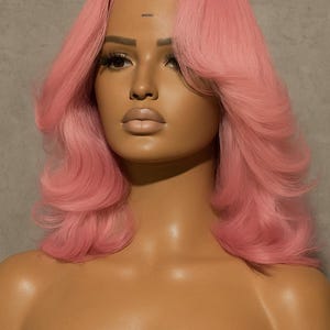 Light Pink Lace Front Wig – Human Hair, HD Lace, 180% Density, Pre-Plucked Natural Hairline
