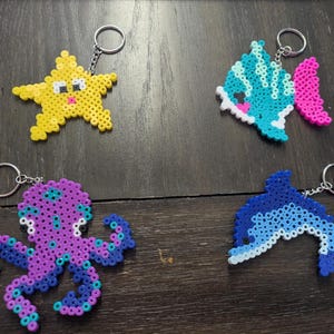 Under the Sea Perler Bead Keychains – Handmade by Abigail | Mini Sparks Designs: