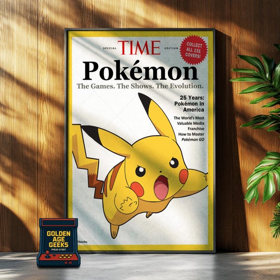 ピカチュウタイムズ誌の表紙TCGポスター - Etsy 日本