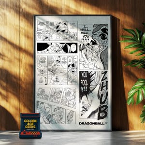 Puede incluir: Ilustración en blanco y negro de estilo manga de un personaje de Dragonball Z. El personaje está gritando "I... WILL... KILL... YOU..." y "YOU FOOL!!!". El personaje está rodeado de una gran explosión. El texto "ZHUB" está escrito en letras grandes en el fondo. El texto "DRAGONBALL Z" está escrito en la esquina inferior derecha.