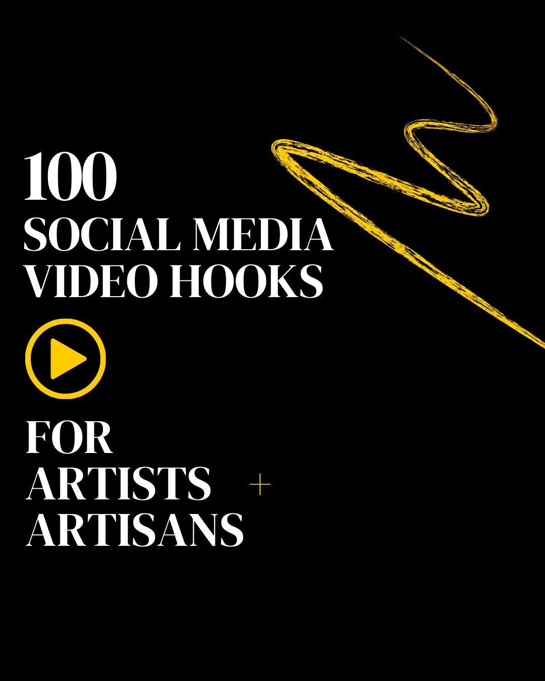 100 Social Media Video Hooks for Artists and Artisans (PDF) - Etsy
