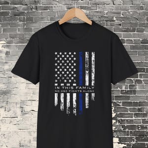 Thin Blue Line Flag T-Shirt, Law Enforcement Family Gift, Unisex Tee, Cop Wife Shirt, Police Supporter Apparel, Back the Blue
