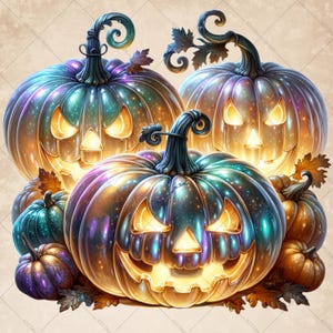 Spooky Jack O&#39;Lanterns PNG : citrouille d&#39;Halloween en sublimation (téléchargement numérique)