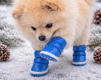 Dog  Winter Boots, Waterproof Paw Protectors, Small Breed