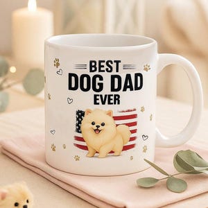 Best Dog Dad Ceramic Mug - Pet Lover Gift, Coffee Cup for Father&#39;s Day gift, Dog Owner Present, Cute Dog Mug,