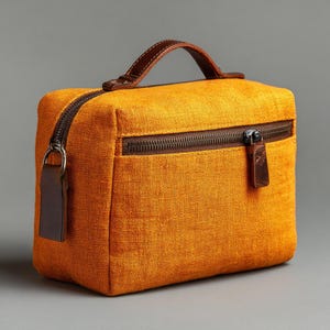 29 colors. Linen cosmetic bag with natural leather inserts. Zippered, a linen lining and an pocket. Handmade gift. Small, medium, and large