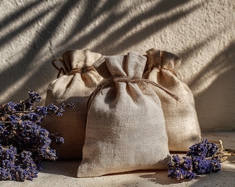 Linen Drawstring Gift Bags: Reusable Fabric Pouches, Eco-Friendly