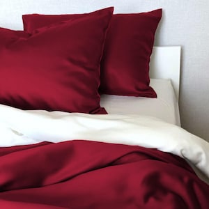 Two-Tone Sateen Bedding Set: 100% Cotton Duvet Cover and Pillowcases