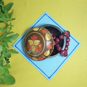 Luxury Embroidered Napkins with Ornamental Stitch | Custom Abstract Design | Rustic Table Linens