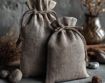 Linen Drawstring Gift Bags: Reusable Favor Pouches, Eco-Friendly Storage