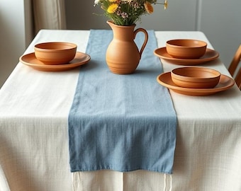 Natural Linen Table Runner – Rustic, Elegant, Eco-Friendly Table Decor for Dining or Special Occasions