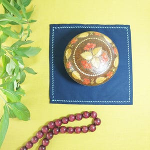 Embroidered Napkins with Ornamental Stitch | Custom Abstract Design | Rustic Table Linens