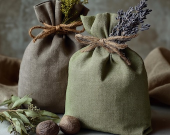 Linen Drawstring Gift Pouch: Reusable Favor Bag, Eco-Friendly Storage