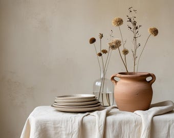 Milk Natural Linen Tablecloth: Elegance & Comfort