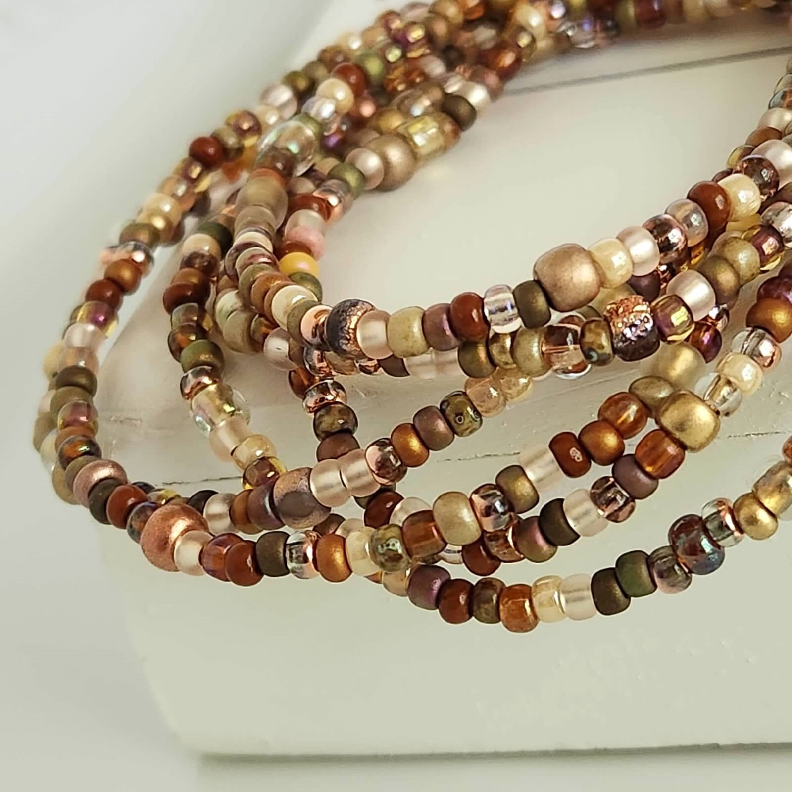 Unique Necklace with Mix of Earthy Toned Unusual Beads – Breathing
