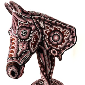 Pink Huichol Horse – Handmade Beaded Sculpture - Caballo Rosa