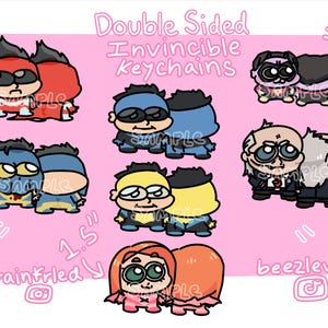 Double-sided Mini Invincible Keychains!
