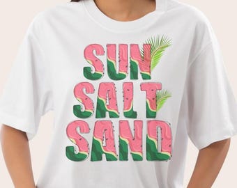 Summer Vibes PNG: Sun, Salt, Sand Design (Digital Download