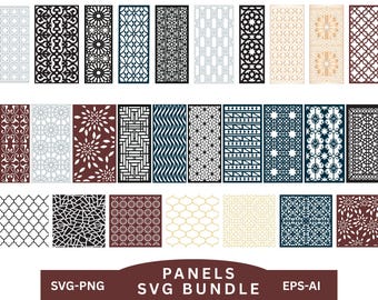 Paneles cortados con láser SVG, arte de pared con paneles de madera, archivos vectoriales, archivos de paneles cortados con láser, archivos digitales, descarga instantánea.