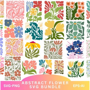 Abstract flower Svg,Retro Flower Svg,Abstract flower svg and png bundle,Floral Svg,boho floral png svg,Groovy Flower Svg,Flower Cut File