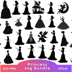 Prinzessin geschnitten Dateien für Cricut, Prinzessin Vektor, Prinzessin Clipart, sofortiger digitaler Download