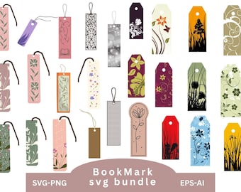 Bookmark SVG Bundle,Printable bookmark,Bookmark Template svg,Bookmark SVG PNG,Book Lover Cricut,Retro Book Svg,Instant Digital Download
