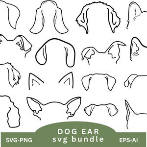 Dog Breed Ears SVG,Dog Breed Ears Png,Dog Ear Outline,Svg Clipart bundle,Tattoo svg,Dog Ears Svg For Shirt,Dog Art svg,Instant Download