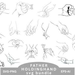 Dad And Childs Fist Bump Set Svg,Custom Name Hand Kid Names gift,Father&#39;s Day Digital File,Papa Holding Hands,Best father Ever,Grandpa Gift