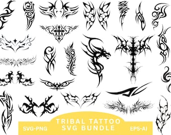 Tattoo Svg Bundle,Tribal Tattoo Svg Bundle,PNG instant digital download,Tattoo flash Svg,Tattoo vector,Tribal designs svg,dxf,eps,Silhouette