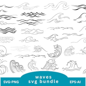 Wave svg bundle,Ocean Border Svg,Drop svg,Wave Clipart,Sea Waves Svg,Wave Cut Files,Nautical svg,Ocean life svg,Instant Download