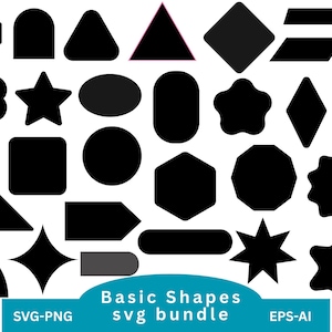 Basic Shape SVG Bundle,Basic Shape PNG Bundle,Tags Svg,Basic Shape Clipart,Name Tags Shapes Svg,Decorative Frames Silhouette,Geometric Shape