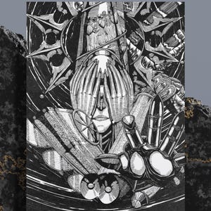 Blasphemous Crisanta Digital Poster, Dark Fantasy Art, Video Game Fan Art, High FIdelity Digital Art, Black & White Artwork, Wall Decoration
