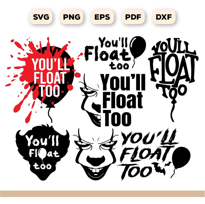 You’ll Float Too Svg, Horror Movie Svg, Horror Character Svg, Horror ...