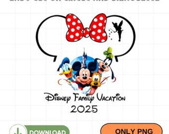Disney Castle Friends PNG, Mickey Minnie Goofy Donald Pluto Group Clipart, Family Vacation Shirt Design, Birthday Party Digital