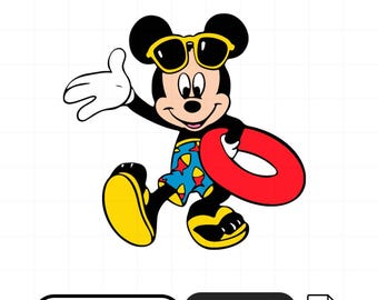 Mickey Mouse Summer Beach PNG, Disney Vacation Clipart, Tropical Party Sublimation, Cute Mickey Shirt Design