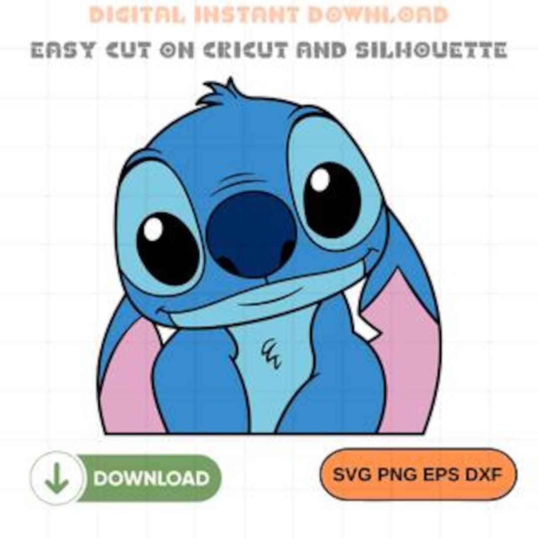 Stitch Head SVG Cute Face Clipart PNG Smiling Stitch Cricut Cut File stitch-head-svg-cute-face-clipart-png-smiling-stitch-cricut-cut-file