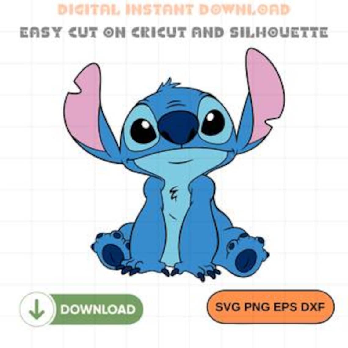 Cute Sitting Stitch Clipart, Baby Stitch SVG PNG EPS Dxf, Lilo and ...