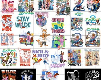 Paquete PNG de la película de dibujos animados 2, imágenes prediseñadas de Zootopia, archivo digital de animales de zorro