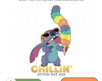 Descarga digital PNG de puntada relajante, clipart de puntada de helado, archivo Cricut de puntada de verano 626, arte imprimible por sublimación