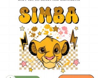 Simba Lion King PNG, Jungle Animal Digital Download, Disney Simba Face Printable Clipart, Cute Baby Lion Cricut File for Kids Birthday